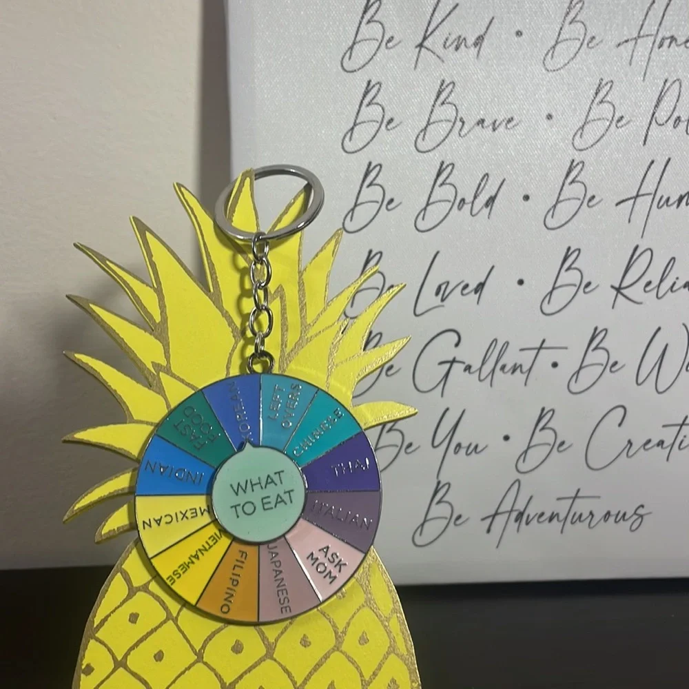 What To Eat Decision Spin Keychain !